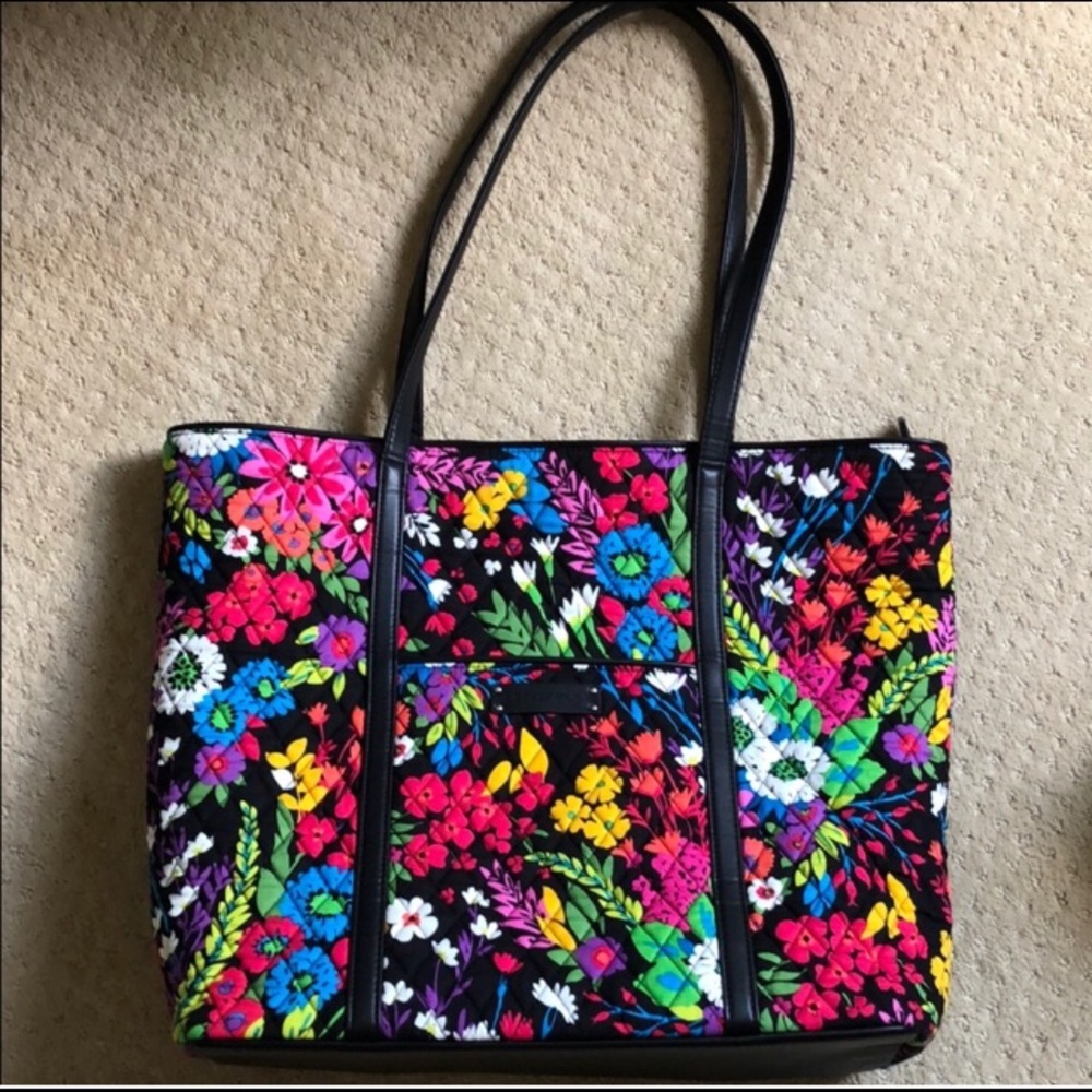 Vera Bradley Field Flowers Trimmed Tote